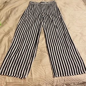 Striped High Waisted Wide Leg Pants